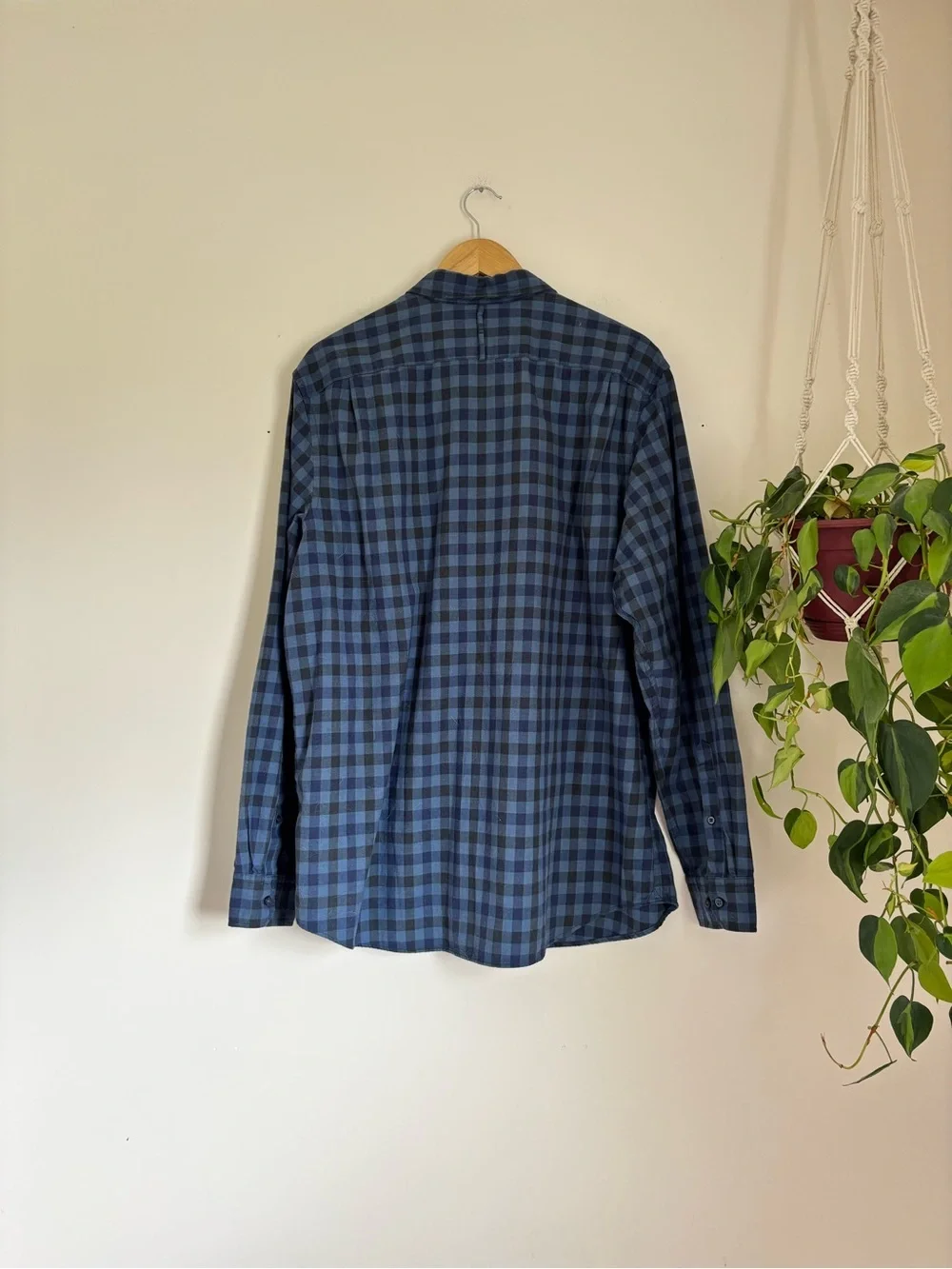 Banana Republic Luxe Flannel Button Down In Blue